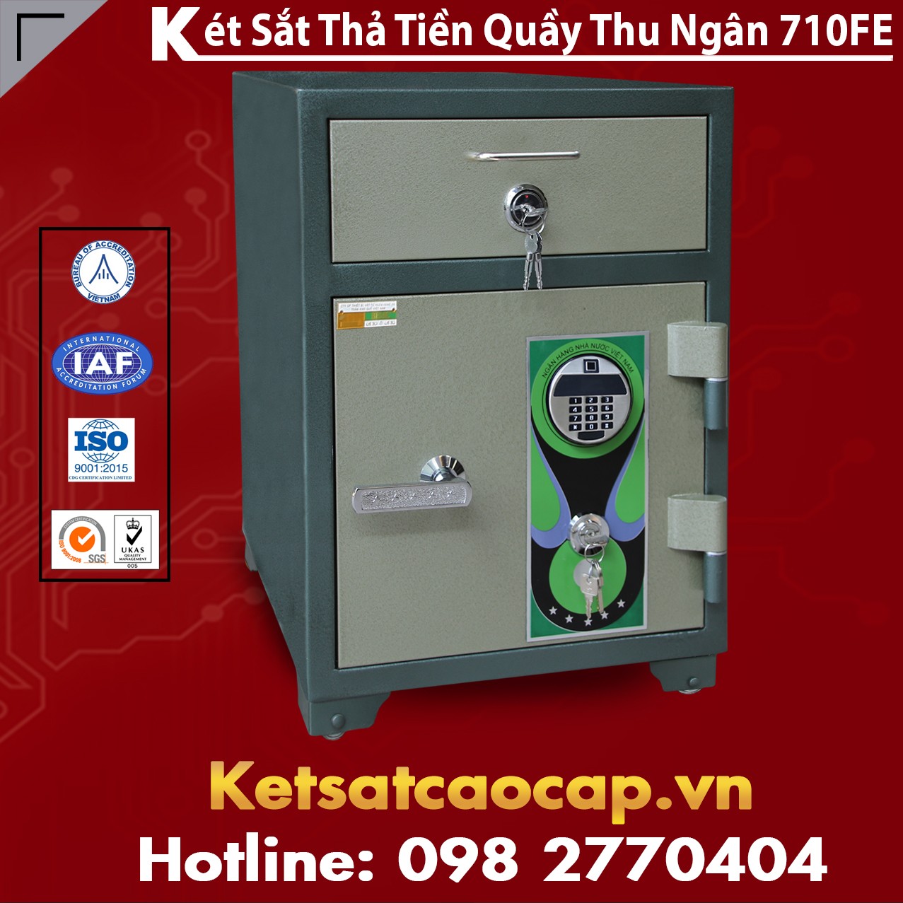 Két Sắt Vân Tay Điện Tử Hàn Quốc Bank Safe BEMC 710 FE Độ An Toàn Cao