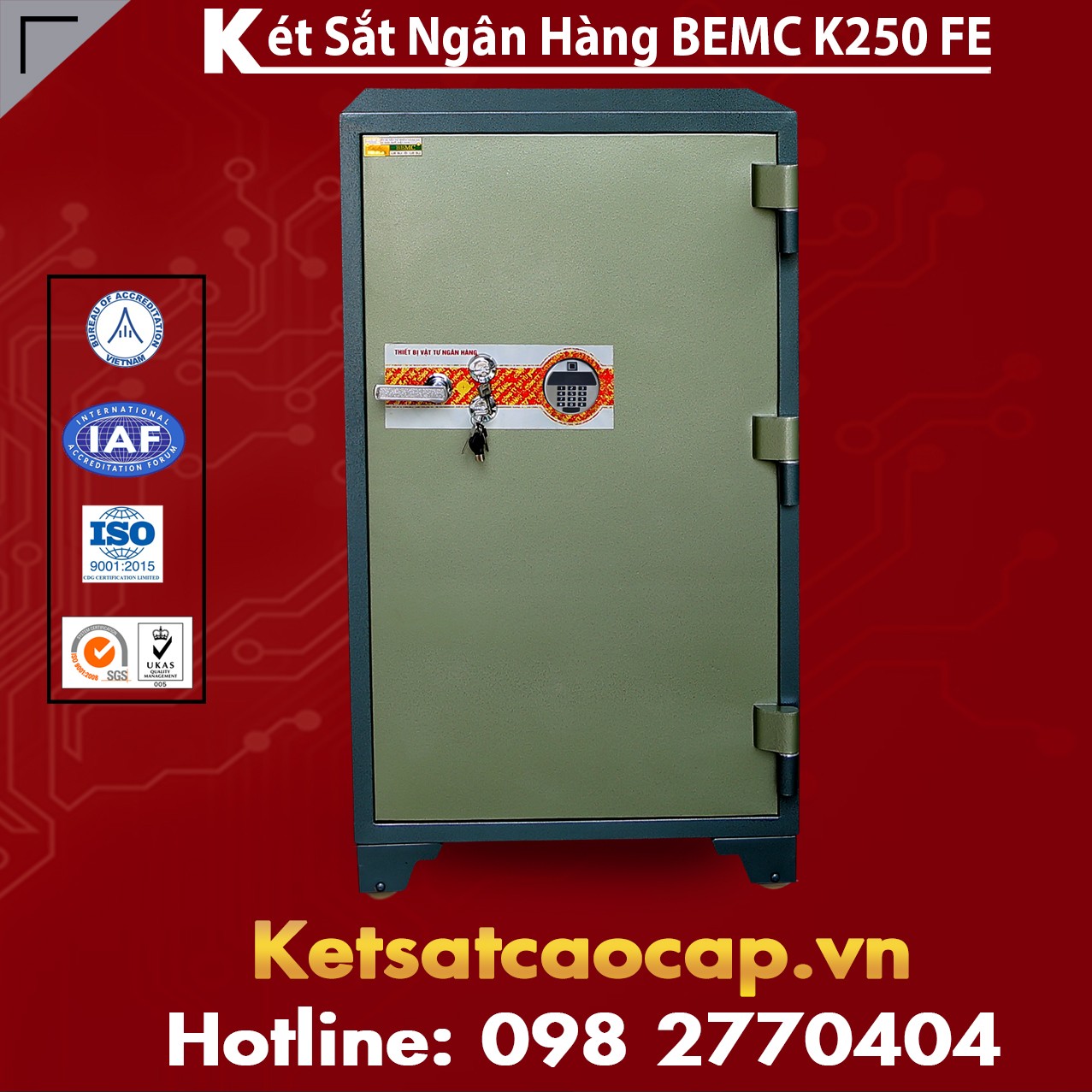 Két Sắt Vân Tay Điện Tử Hàn Quốc BEMC K250 FE Khóa đổi mật mã