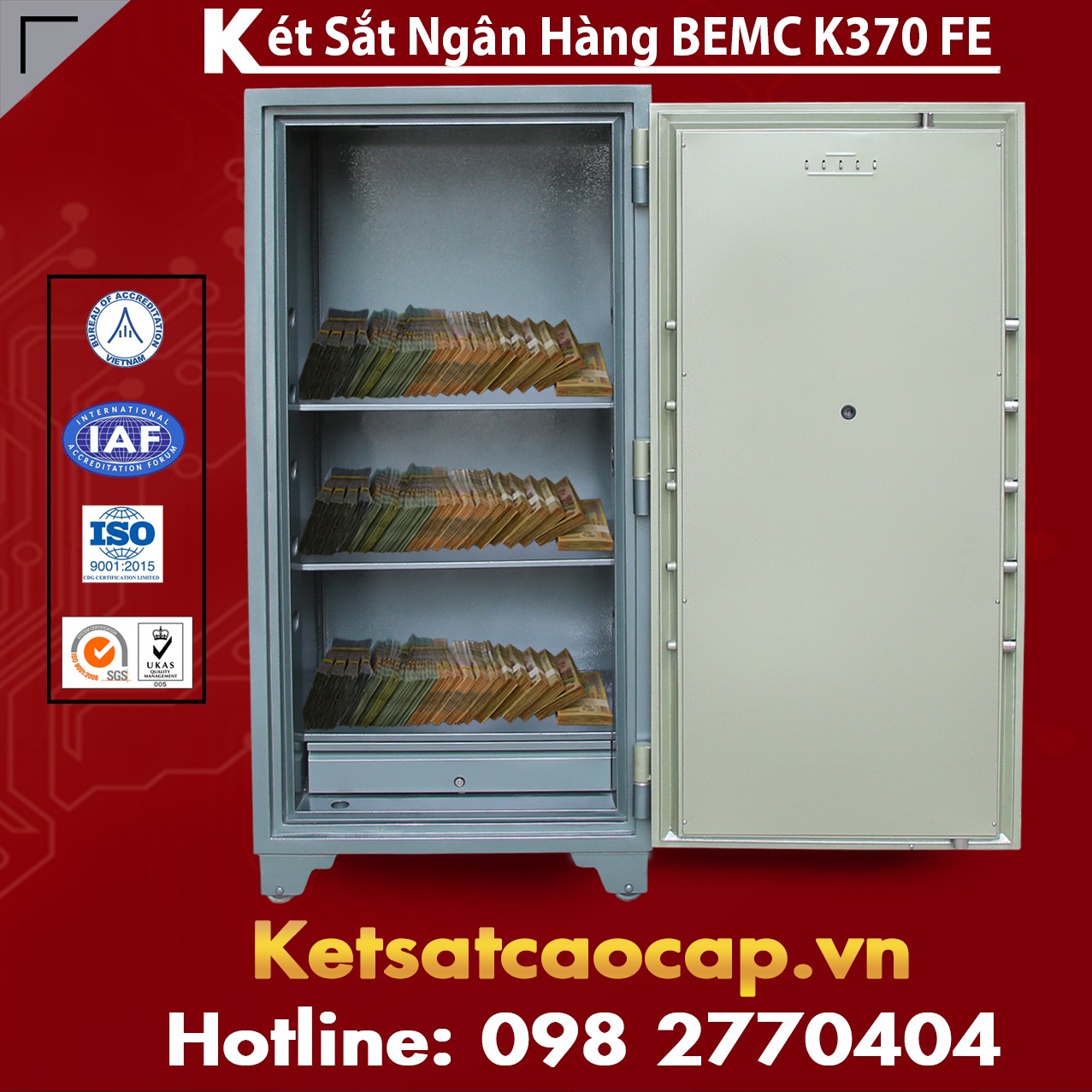 Két Sắt Vân Tay Điện Tử Hàn Quốc BEMC K370 FE Công nghệ SX hiện đại