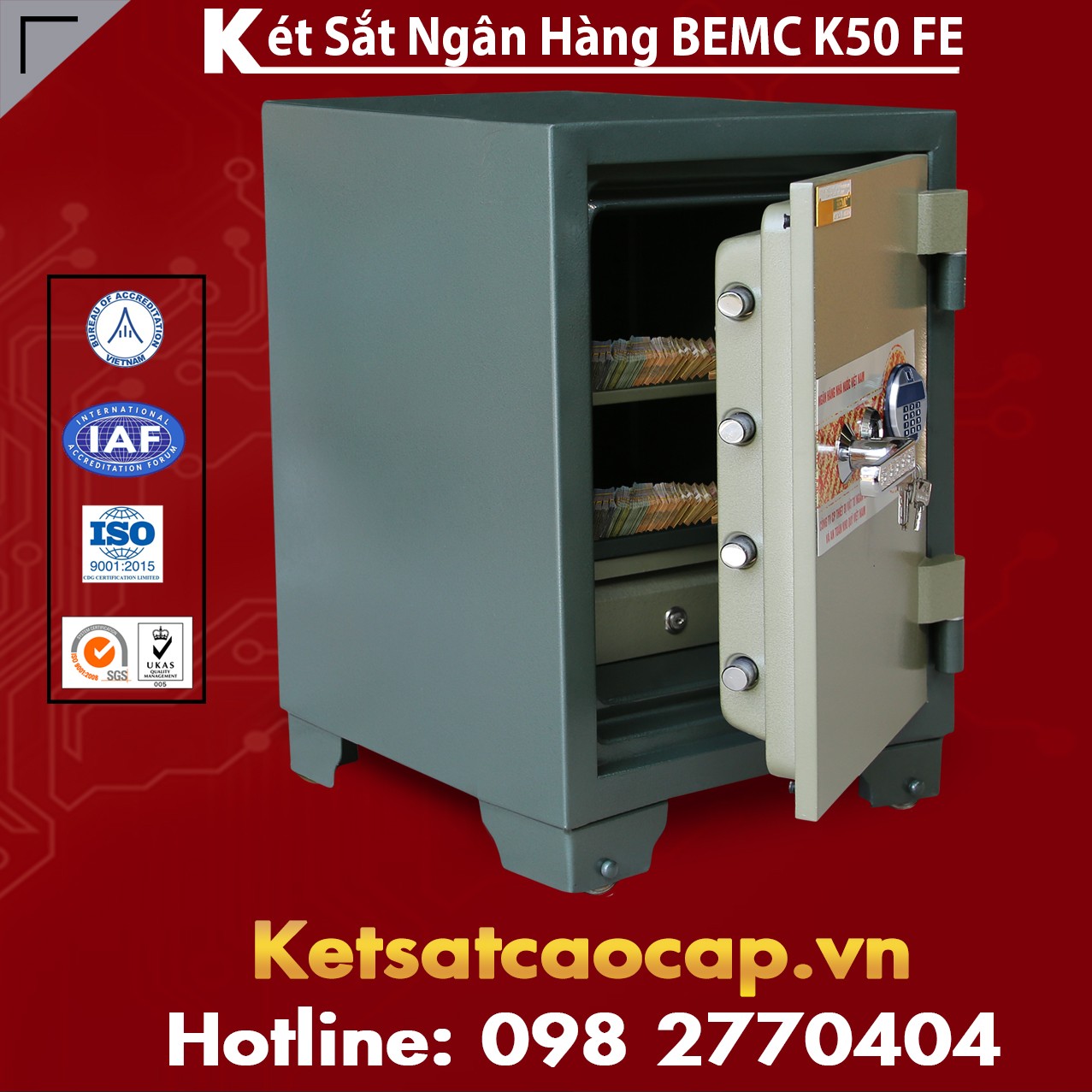 Két Sắt Vân Tay Điện Tử Hàn Quốc K50 FE chống trộm tuyệt đối cao