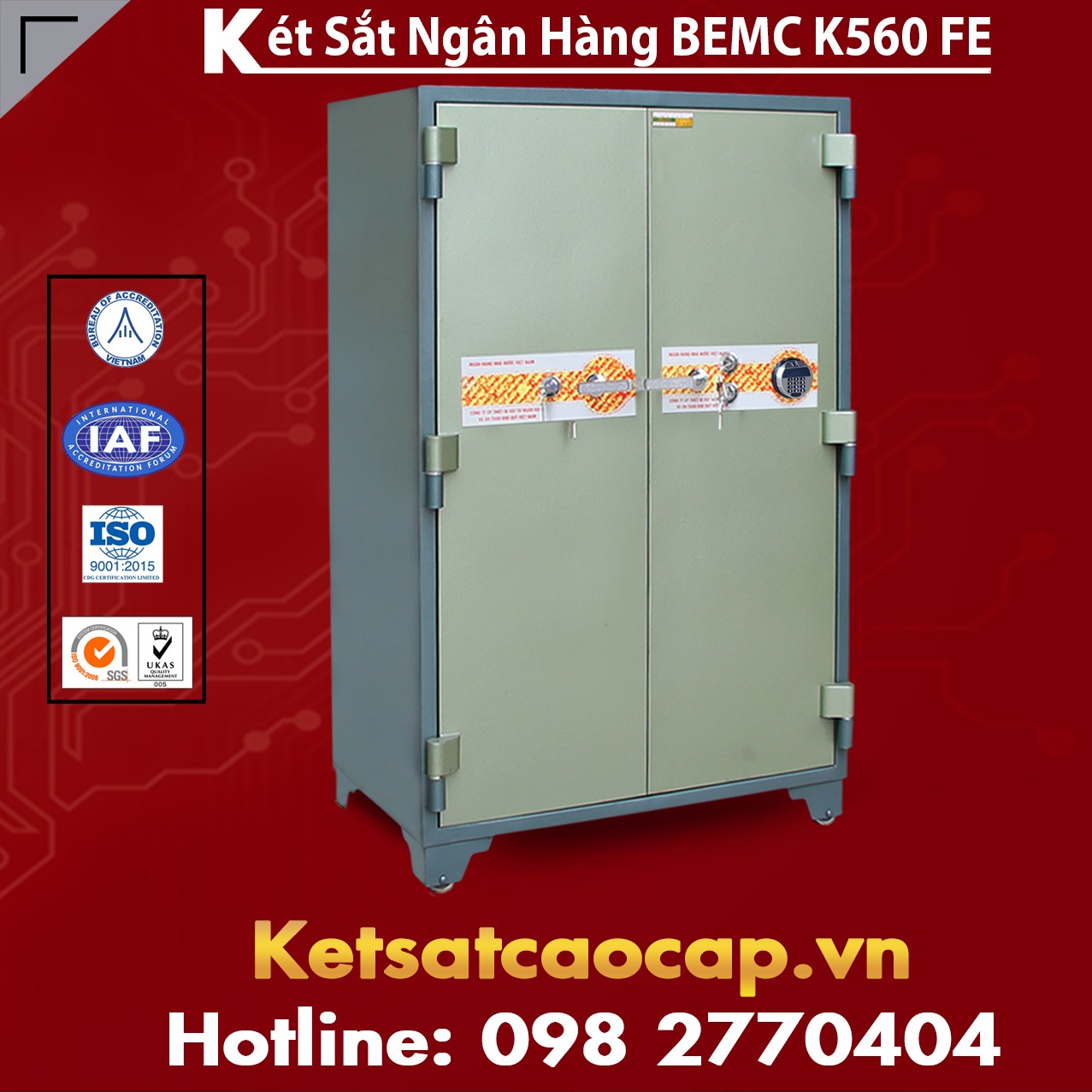 Két Sắt Vân Tay Điện Tử Hàn Quốc BEMC K560 FE Chống cháy tốt