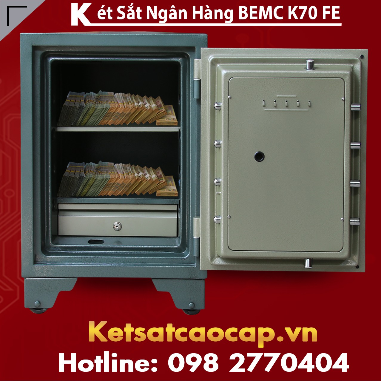 Két Sắt Vân Tay Điện Tử Hàn Quốc BEMC K70 FE Khuyến Mãi Sập Sàn VN