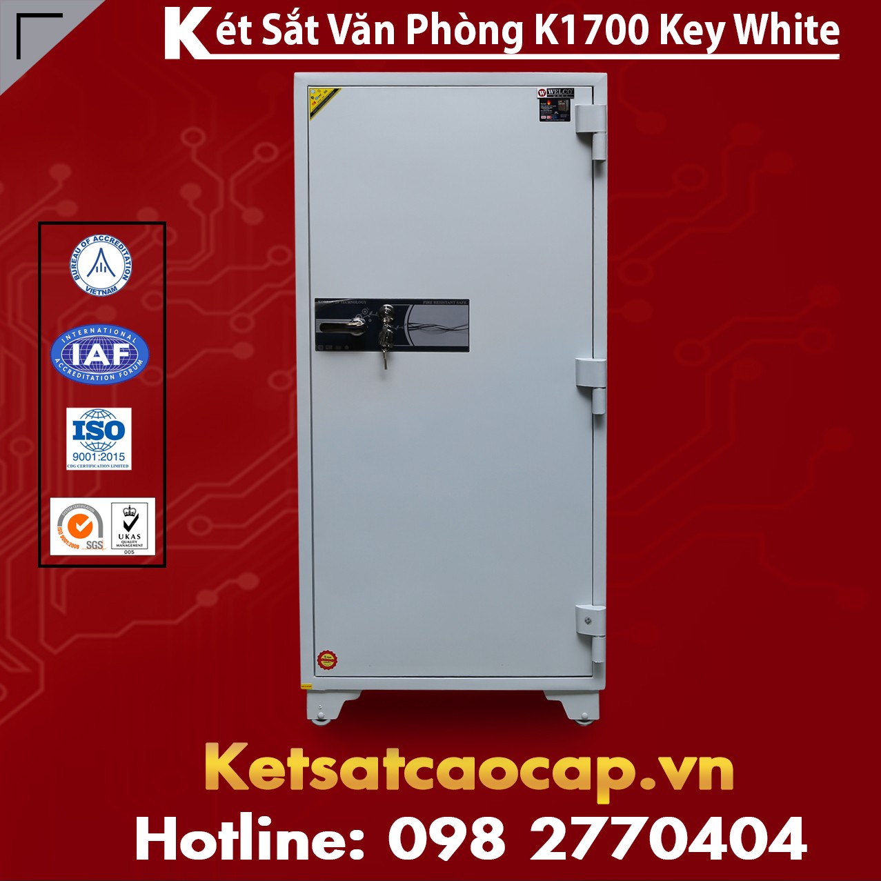 Két Sắt Văn Phòng K1700 KEY WHITE Cao Cấp Giá Rẻ Nhất Ở Thị Trường