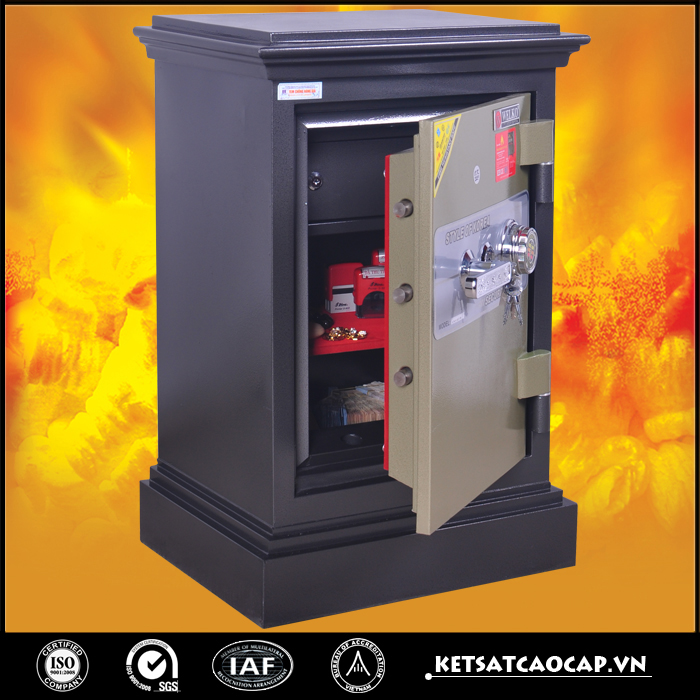 đặc điểm sản phẩm Két sắt két bạc an toàn KN45 Khóa cơ cánh vàng