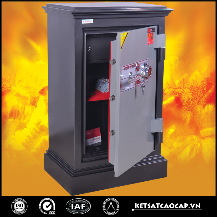 đặc điểm sản phẩm két sắt an toàn KN170 đen hai khóa cơ