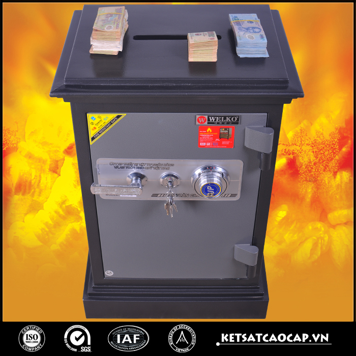 đặc điểm sản phẩm két sắt két bạc an toàn HNKn54 khóa đổi mã kiểu két công đức