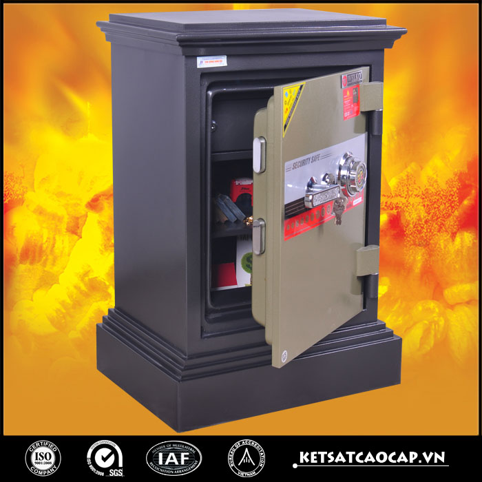 đặc điểm sản phẩm Két sắt cánh đúc KD45 Đen cánh vàng chìa bi