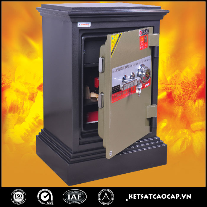 đặc điểm sản phẩm Két sắt cánh đúc KD45 Đen khóa cơ cánh vàng
