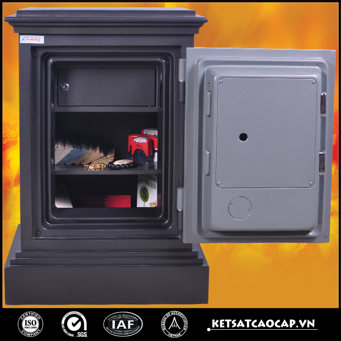 đặc điểm sản phẩm Két sắt cánh đúc KD45 đen đổi mã
