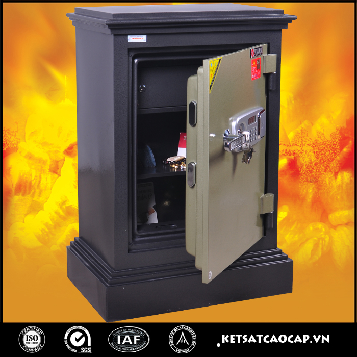 đặc điểm sản phẩm Két Sắt Cánh đúc KD74 Khóa điện tử cánh vàng