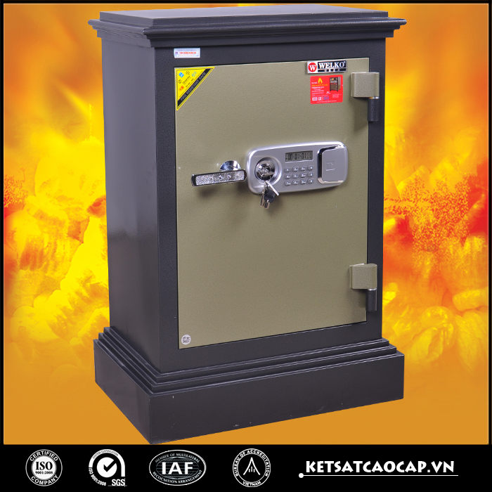 đặc điểm sản phẩm Két Sắt Cánh đúc KD74 Khóa điện tử cánh vàng