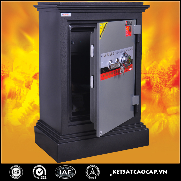 đặc điểm sản phẩm Két Sắt Cánh đúc KD74 đen Khóa cơ