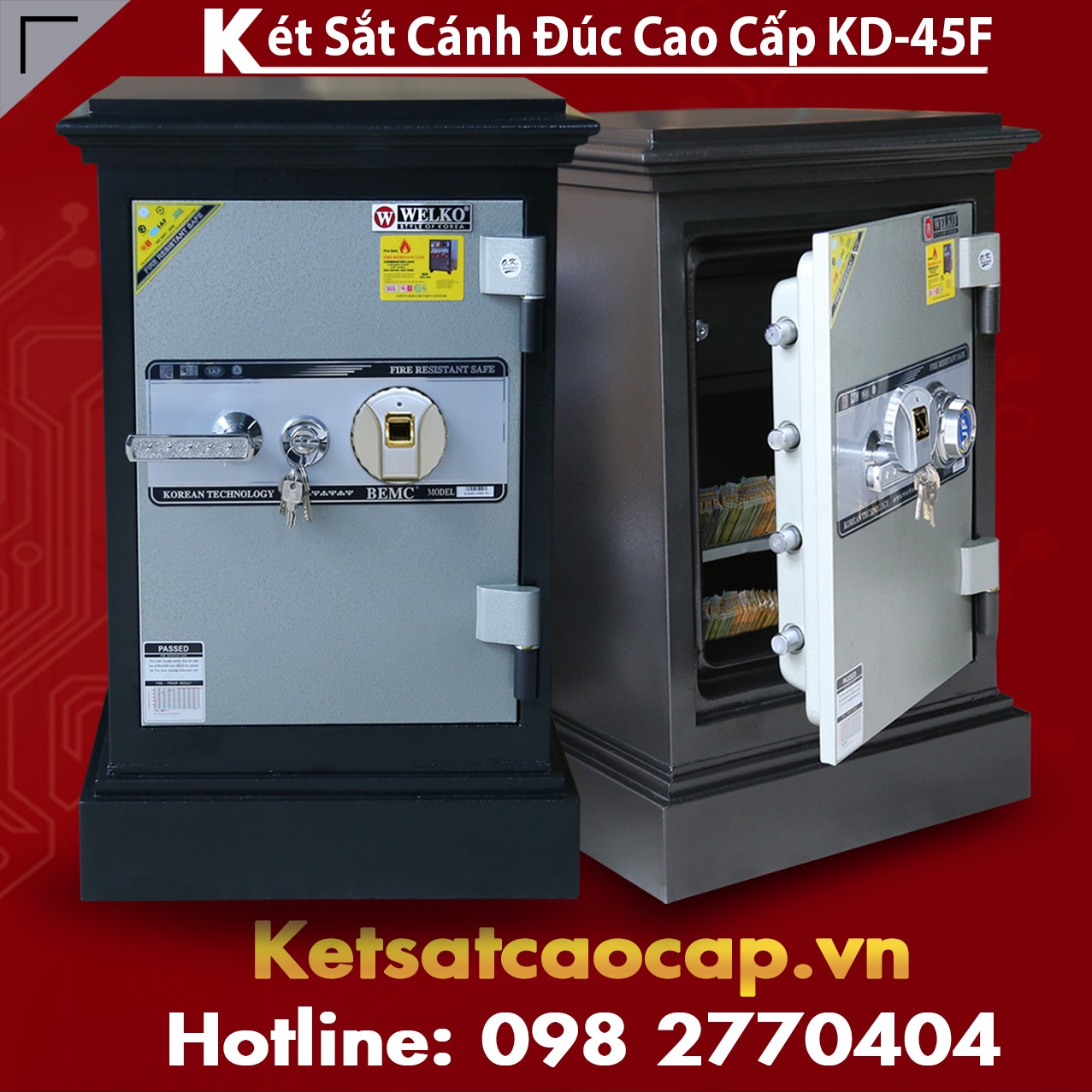 Két Sắt Cánh Đúc KD45 F Chống Cháy Chống Đập Phá