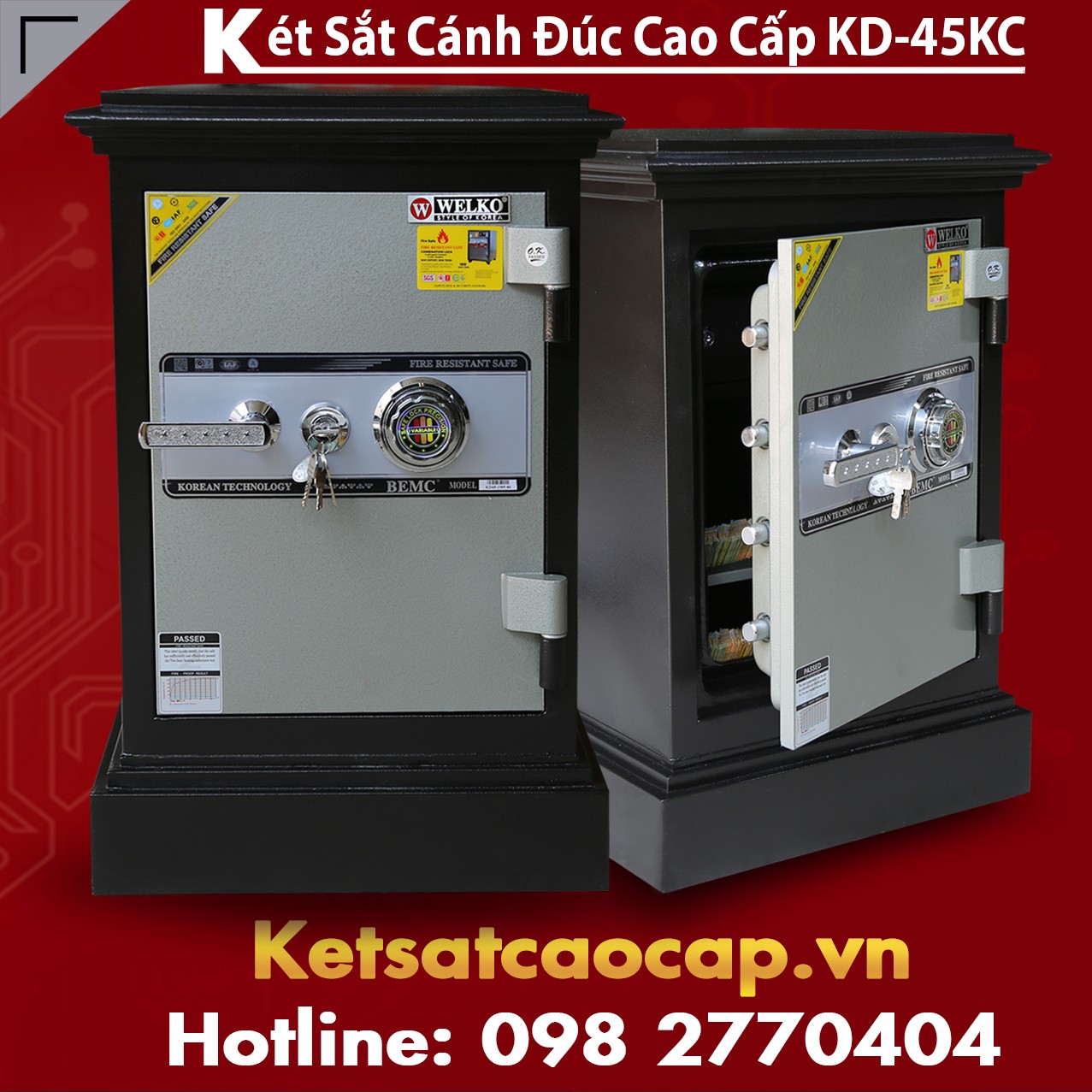 Két Sắt Cánh Đúc KD45 KC Két Bảo Mật 100% Uy Tín