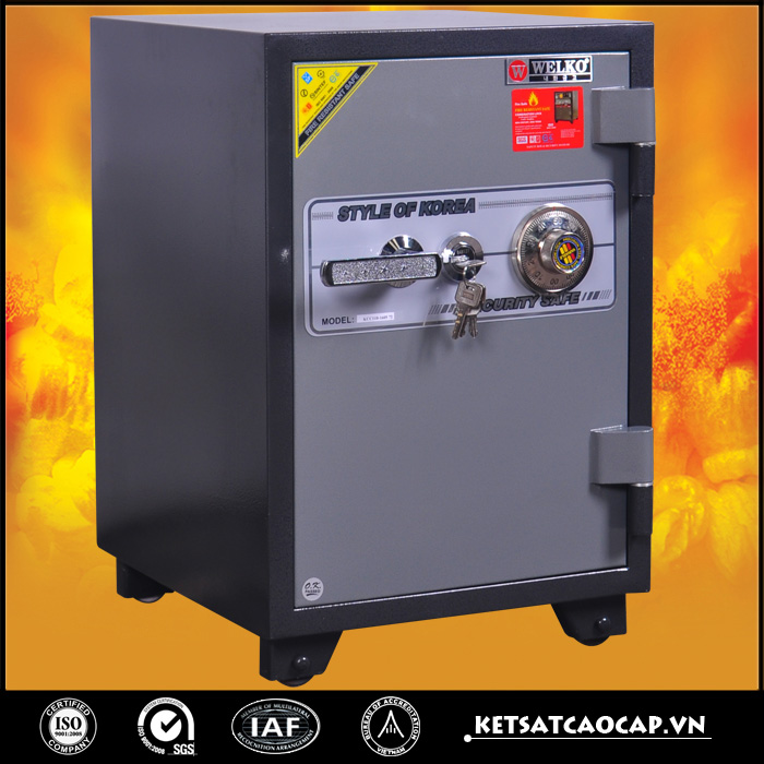 đặc điểm sản phẩm Két sắt chống cháy kcc 110 khoá bát
