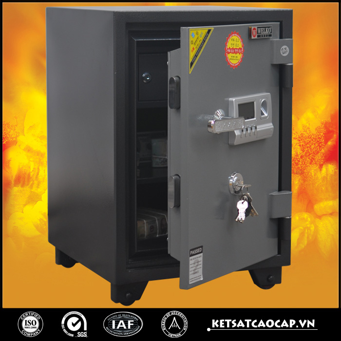 đặc điểm sản phẩm Két sắt chống cháy kcc 110 Vân tay