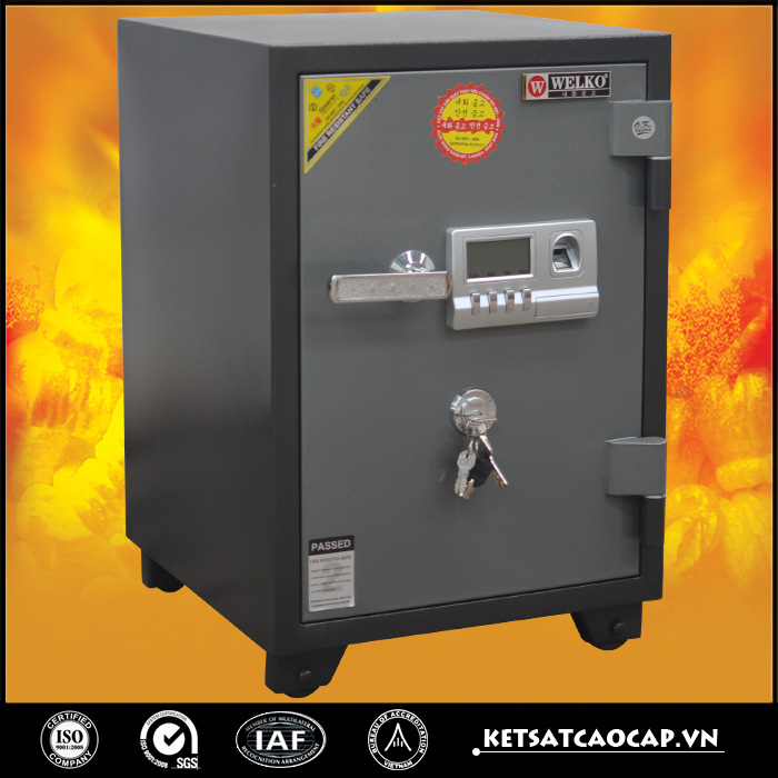 đặc điểm sản phẩm Két sắt chống cháy kcc 110 Vân tay