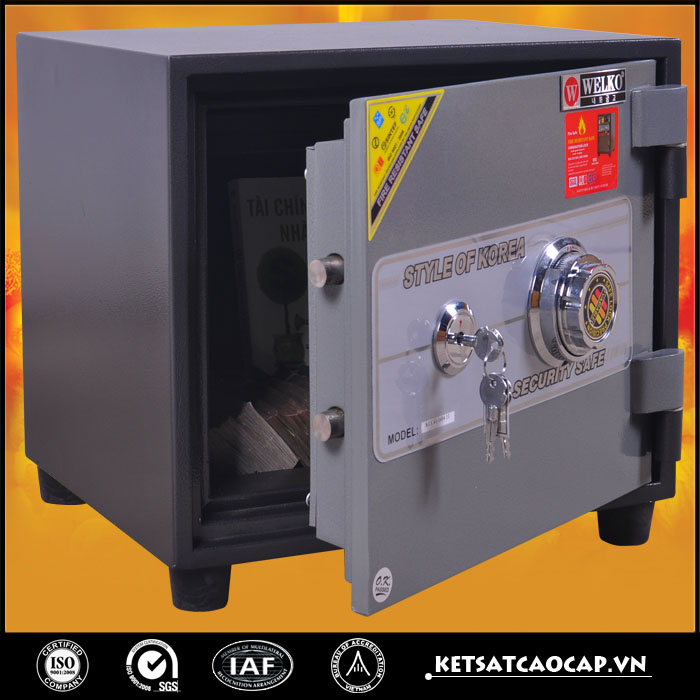 đặc điểm sản phẩm Két sắt két bạc chống cháy KCC38 khóa cơ