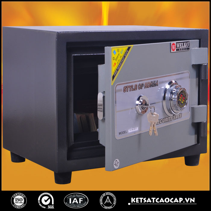 đặc điểm sản phẩm Két sắt két bạc chống cháy KCC60 khóa cơ