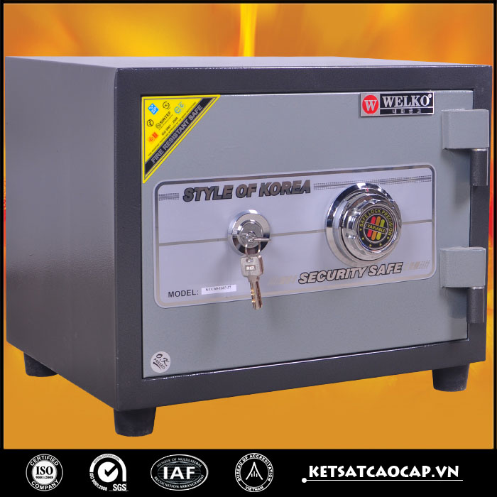 đặc điểm sản phẩm Két sắt két bạc chống cháy KCC60 khóa cơ