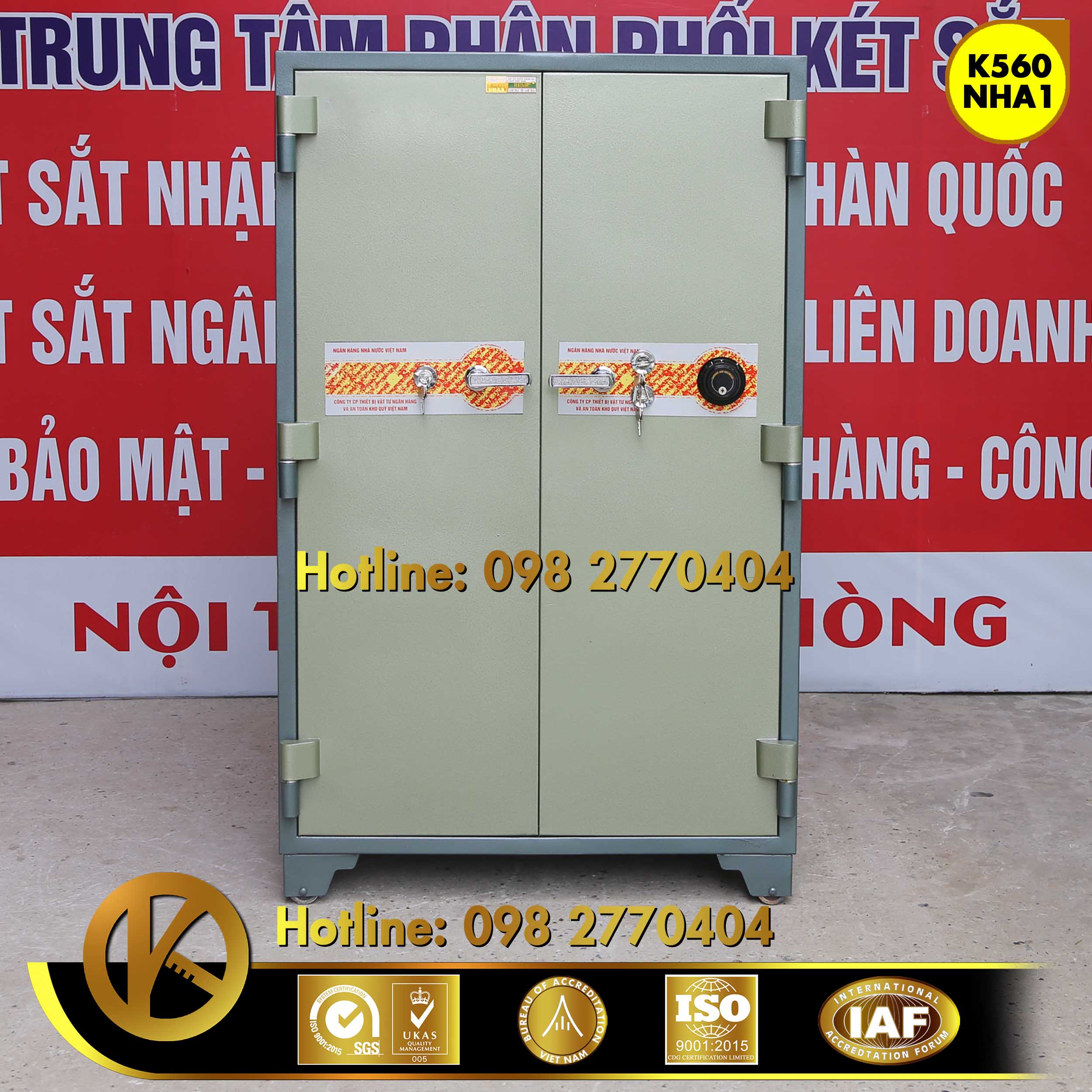 Két sắt ngân hàng K560 NHA1 khóa đổi mã Xanh