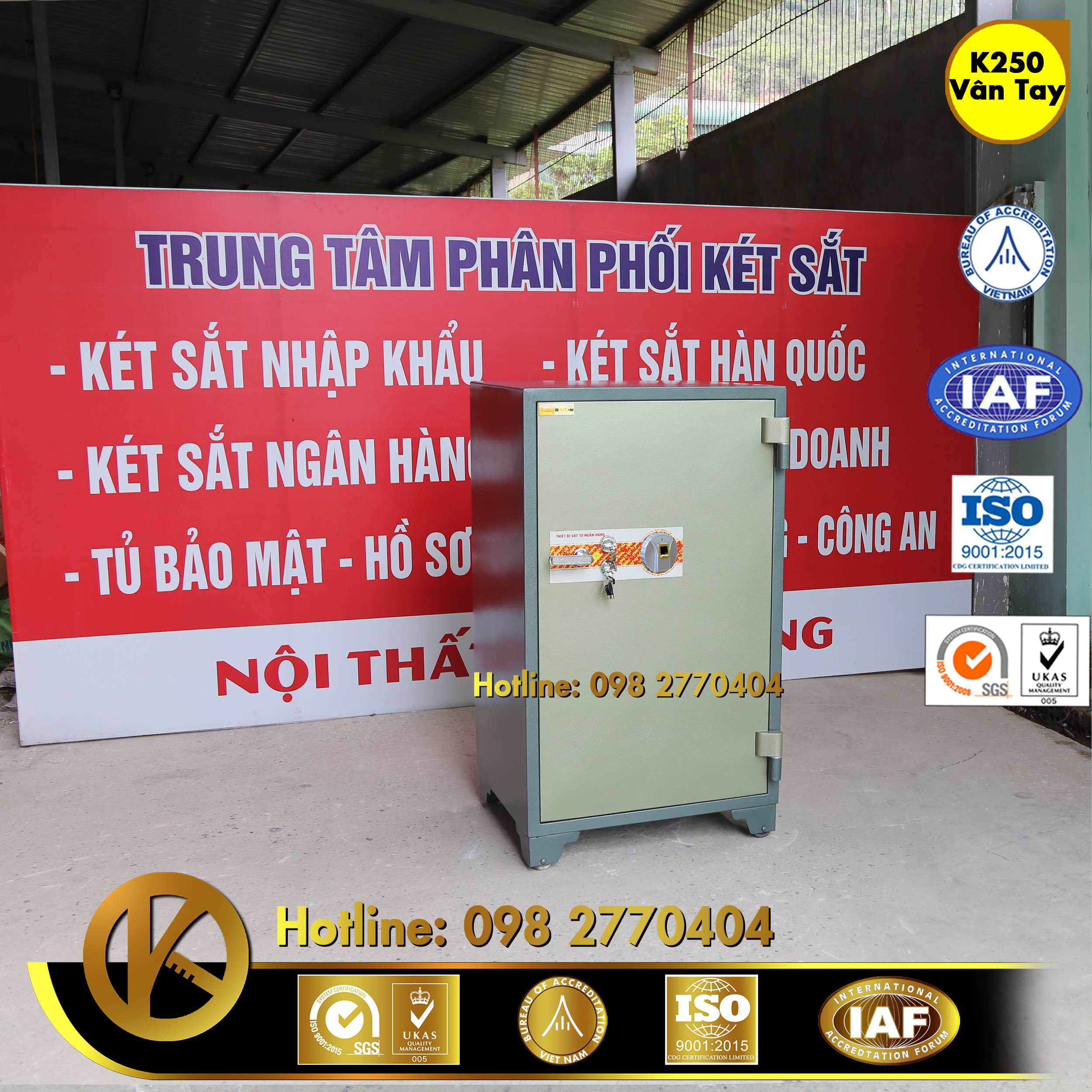 KÉT SẮT NGÂN HÀNG K250 Khoá Vân Tay