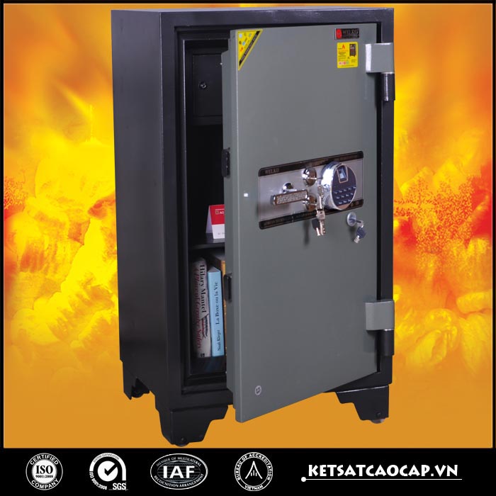đặc điểm sản phẩm Két sắt chống cháy kcc200 khóa vân tay