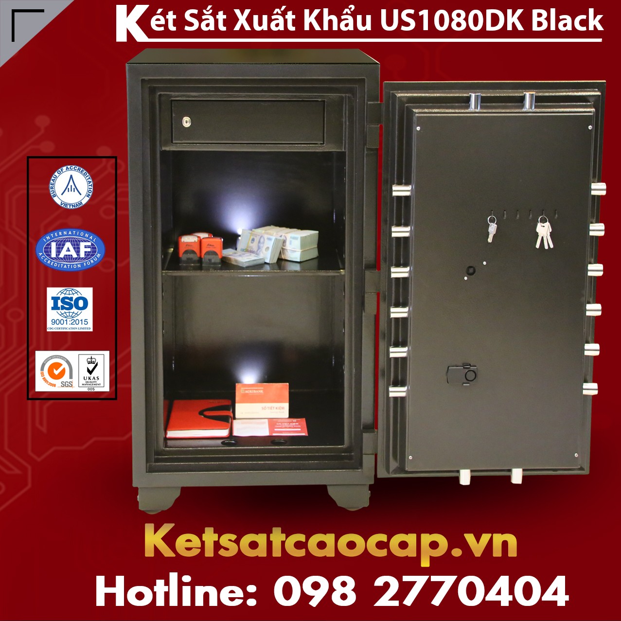 Két Sắt Xuất Khẩu US 1080 DK Black Tiêu Chí Để Chọn Két Sắt Kiên Cố