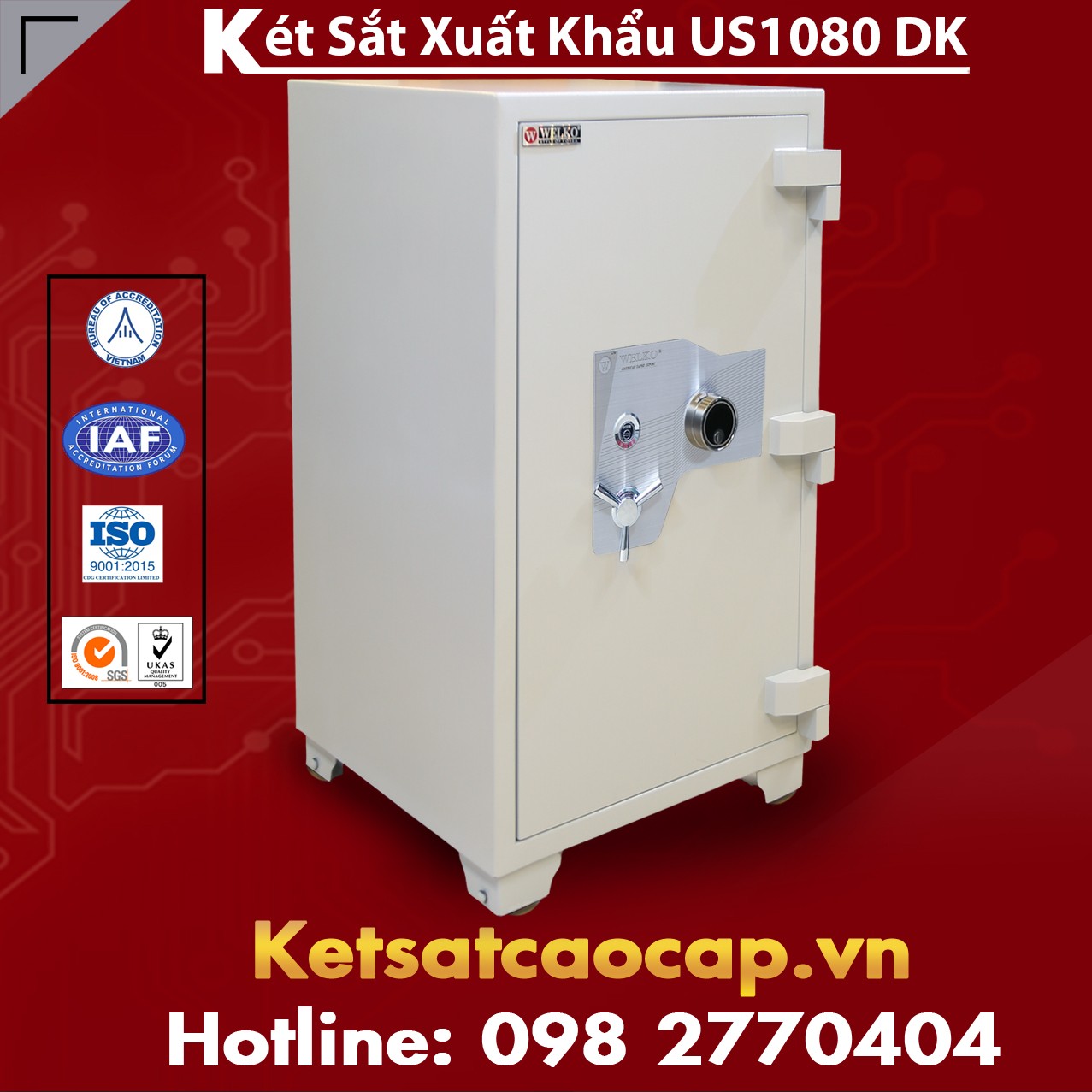 Két Sắt Xuất Khẩu US 1080 DK White Két Thiết Kế Nhỏ Gọn Bền Đẹp Giá Rẻ