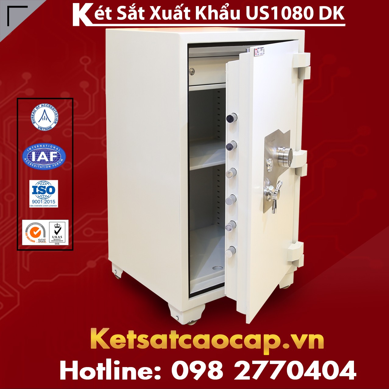 Két Sắt Xuất Khẩu US1080DK White WELKO Két Bạc Tiêu Chuẩn Xuất Khẩu Mỹ