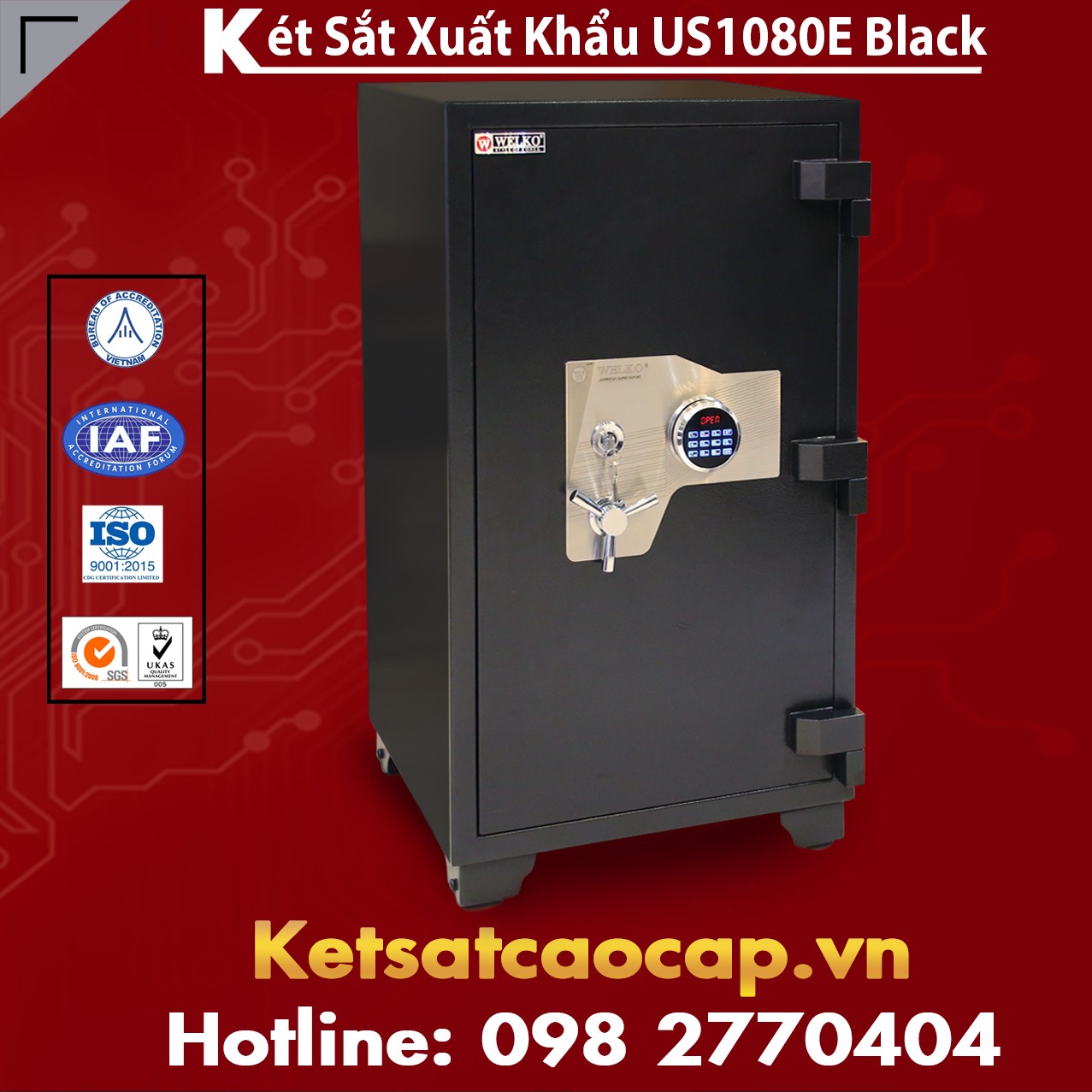 Két Sắt Xuất Khẩu US 1080 E Black Két Sắt An Toàn Khuyến Mãi Cực Sốc