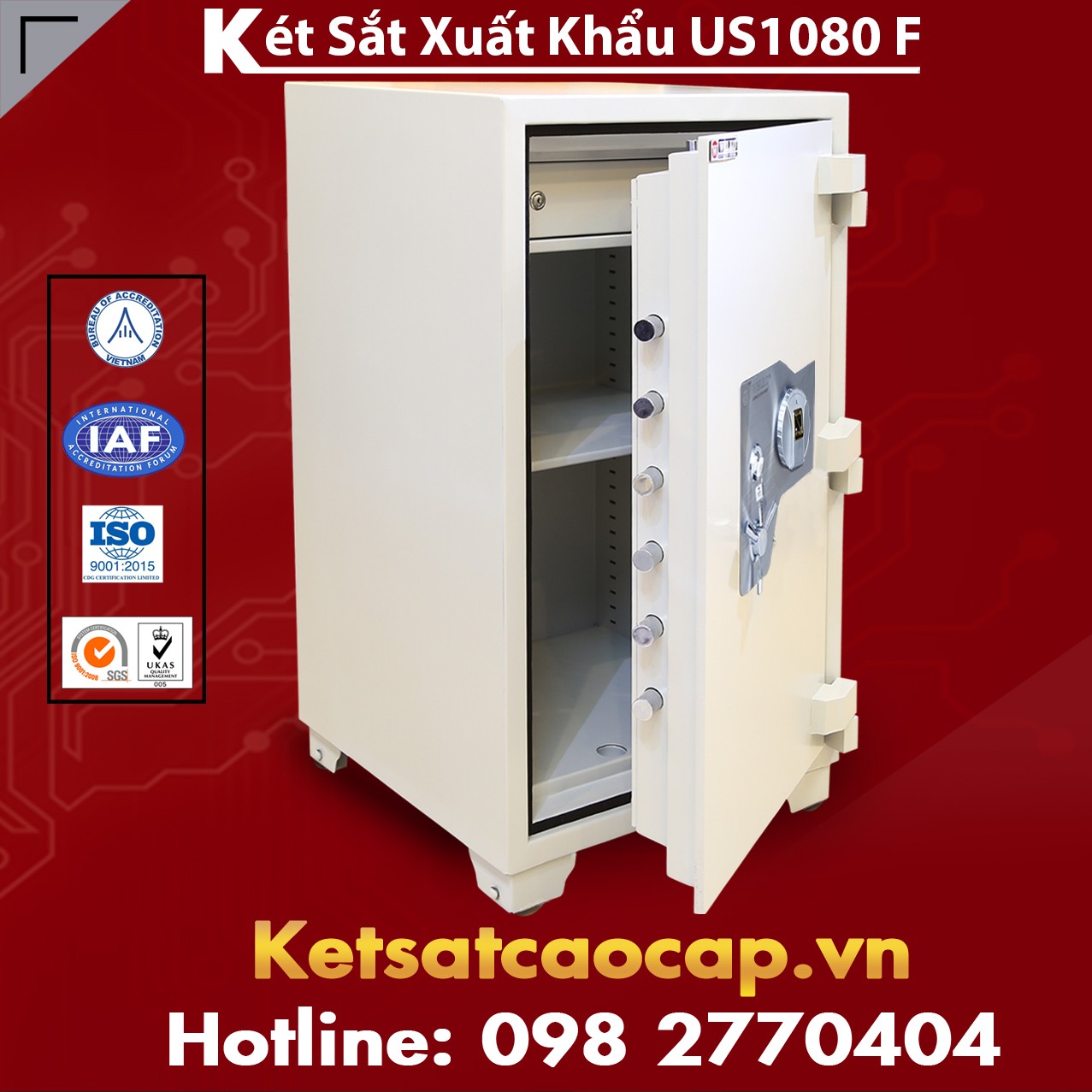 Két Sắt Xuất Khẩu US 1080 F White Miễn Phí Vận Chuyển Trên Toàn Quốc