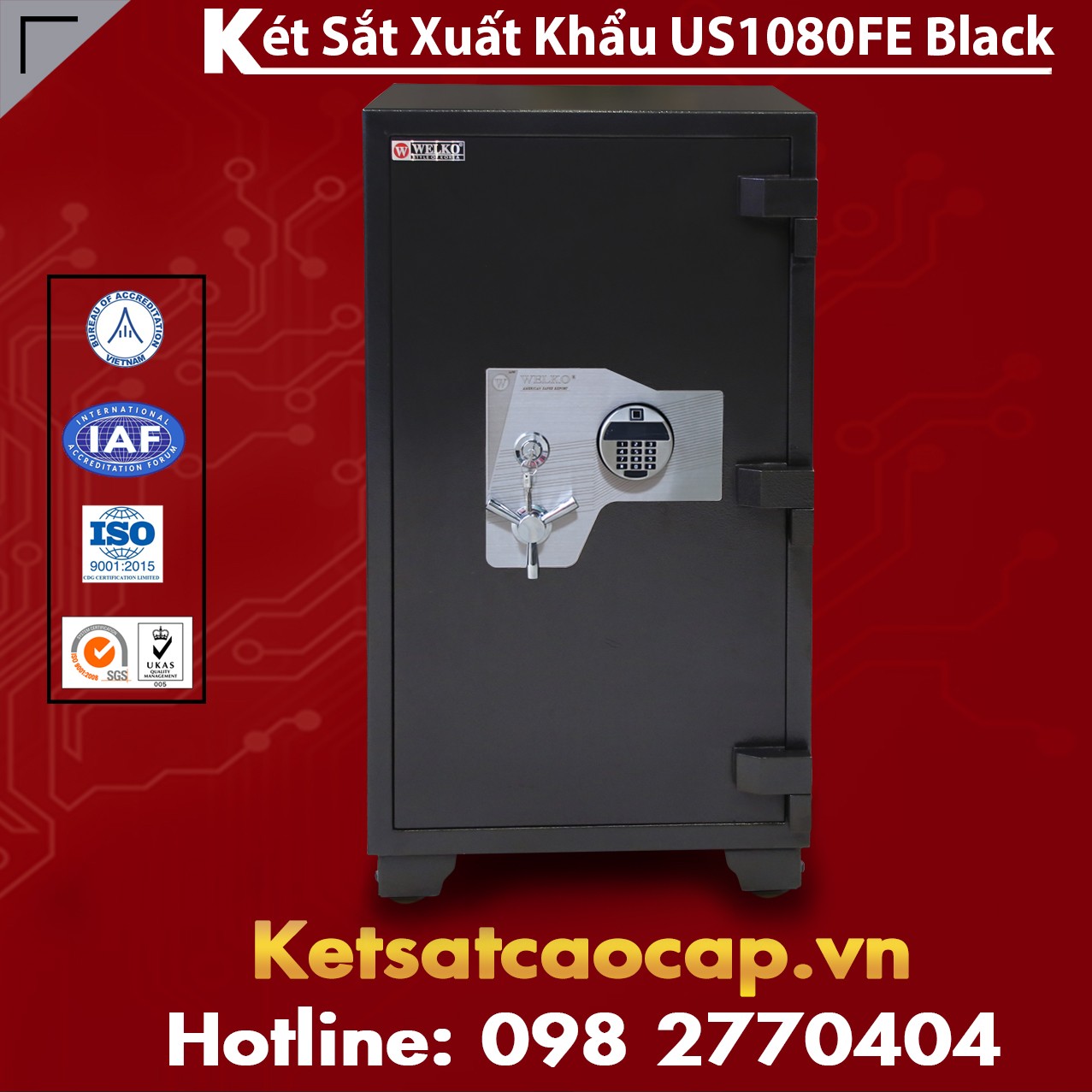 Két Sắt Xuất Khẩu US1080 FE Black Những Vị Trí Két Sắt Hợp Phong thuỷ