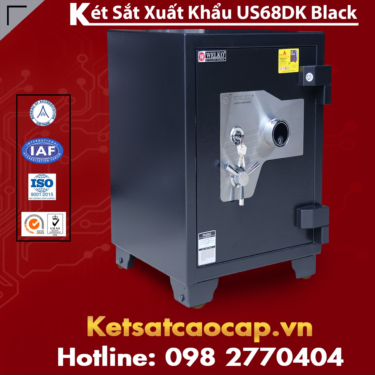 Két Sắt Xuất Khẩu US 68 DK Black WELKO Giá Tốt Đảm Bảo Nhất