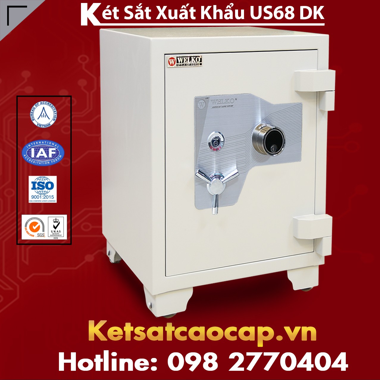 Két Sắt Xuất Khẩu US 68 DK White WELKO Cao Cấp Đa Dạng Nhiều Mẫu Mã