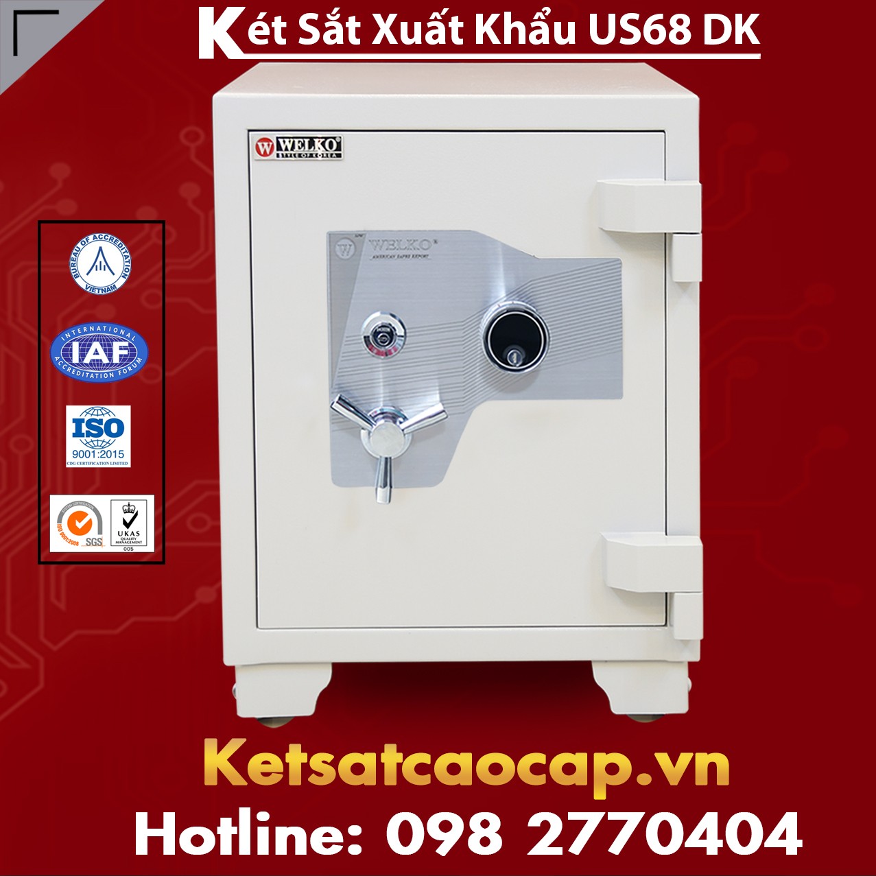 Két Sắt Xuất Khẩu US 68 DK White Cao Cấp Chính Hãng Hàng Đầu Việt Nam