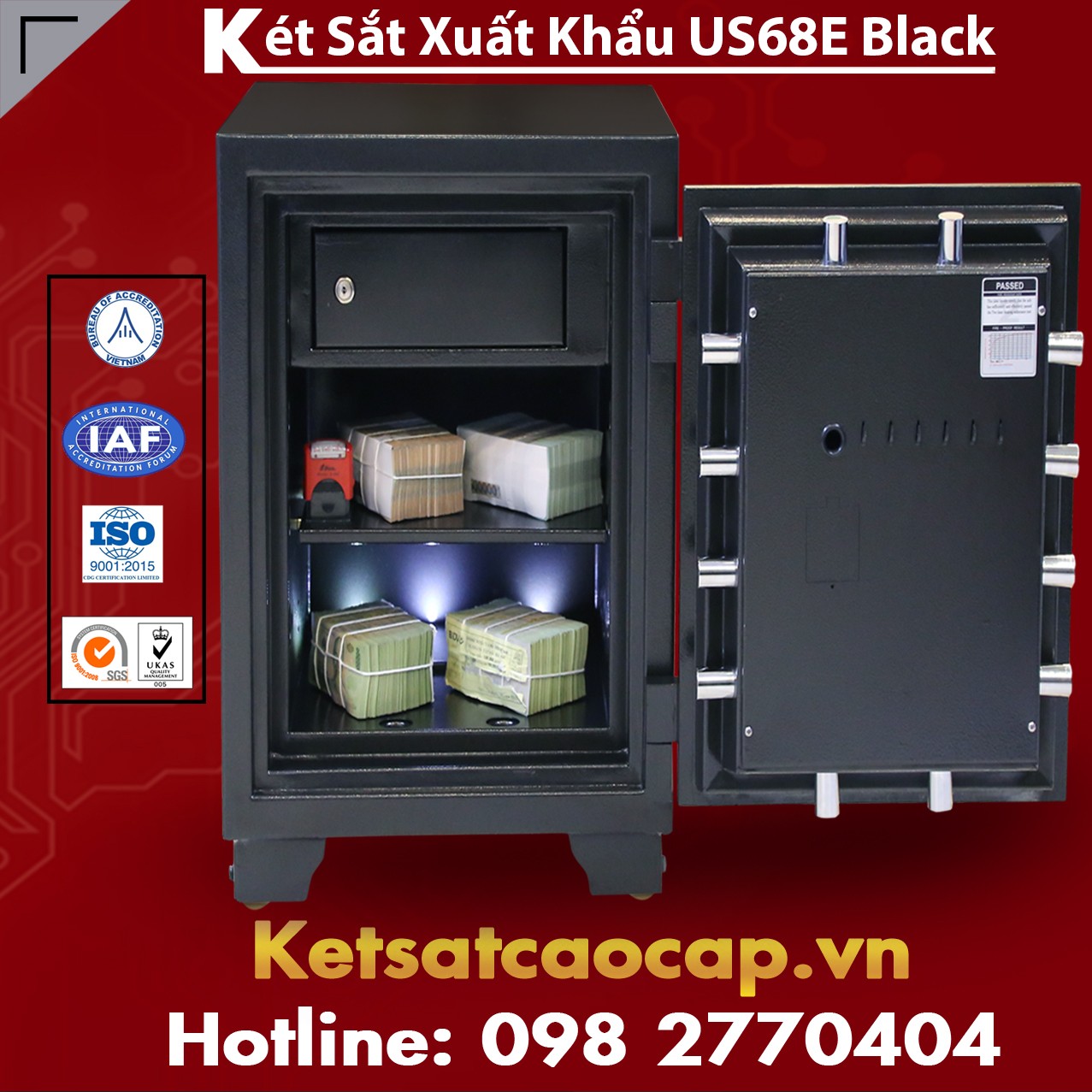 Két Sắt Xuất Khẩu US 68 E Black Mua Hàng Trực Tiếp Tại Xưởng Giá Rẻ!