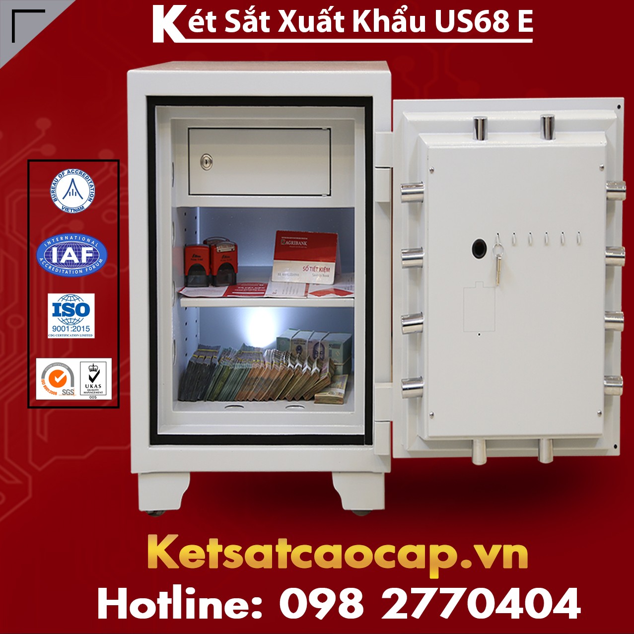 Két Sắt Xuất Khẩu US 68 E White WELKO Safe Chất Lượng Số 1 Việt Nam