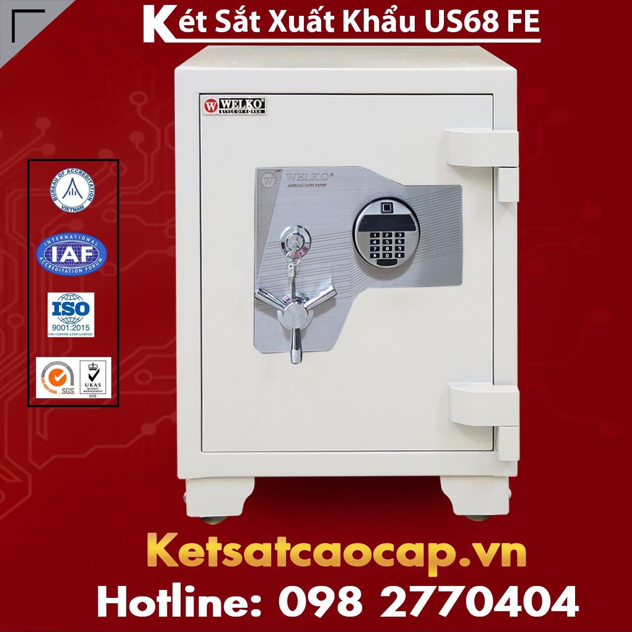 Két Sắt Xuất Khẩu US 68 FE White An Toàn Bảo Mật, Độ Tin Cậy Tuyệt Đối