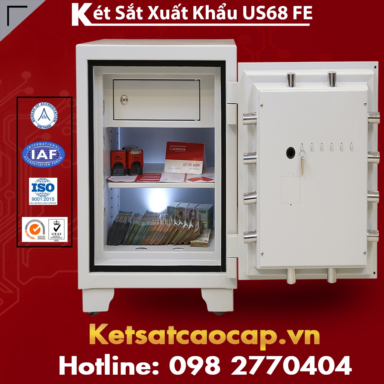 Két Sắt Xuất Khẩu US 68 FE White Thương Hiệu Két Hàng Đầu Tại Việt Nam