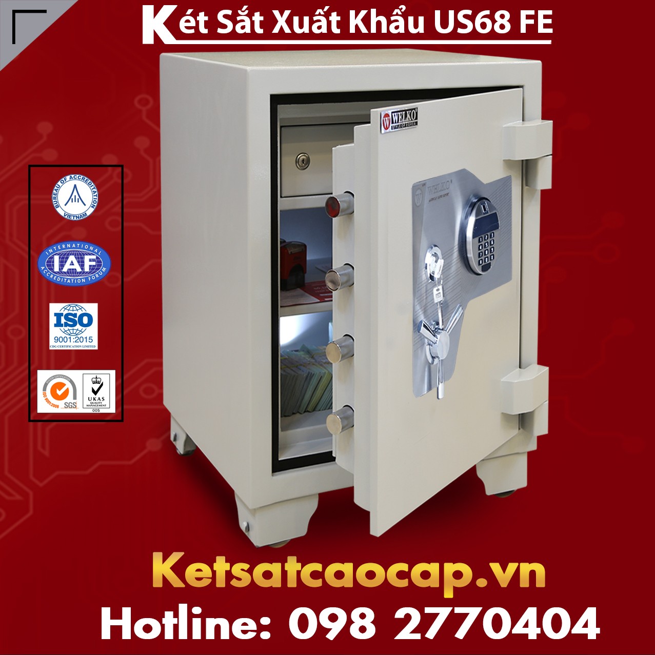 Két Sắt Xuất Khẩu US 68 FE White Trợ Thủ Đắc Lực Tin Cậy Cho Mọi Nhà