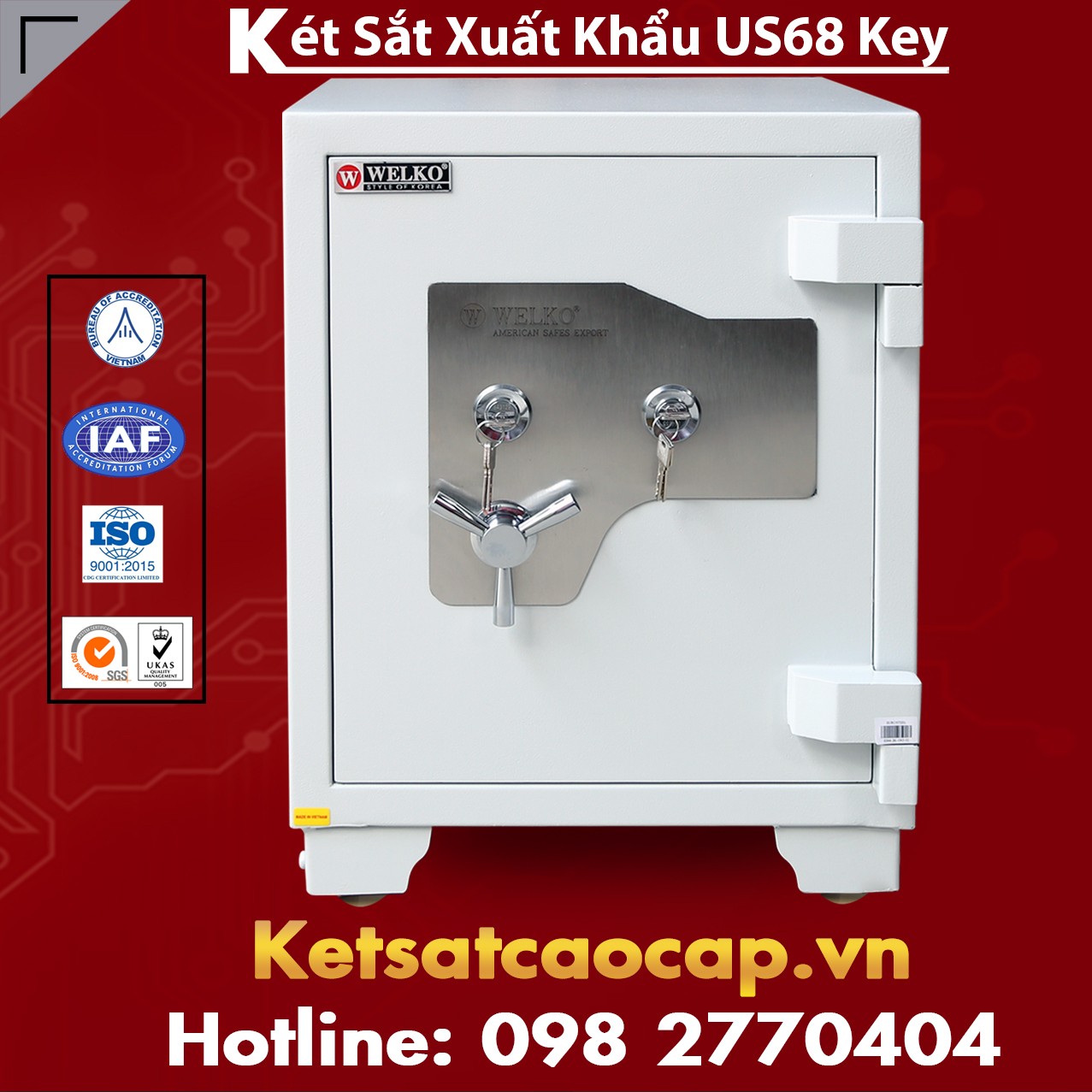 Két Sắt Xuất Khẩu US 68 Key White Siêu Bền Vững Chắc Chắn, Bảo Mật Cao