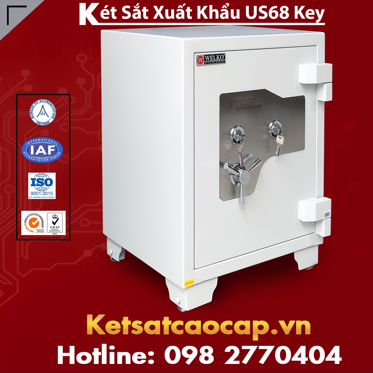 Két Sắt Xuất Khẩu US 68 Key White Hệ Thống Khóa An Toàn Độ Bảo Mật Cao