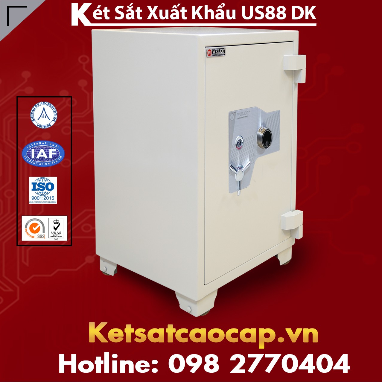 Két Sắt Xuất Khẩu US88 DK White Két Sắt Thiết Kế Sang Trọng Bền Đẹp