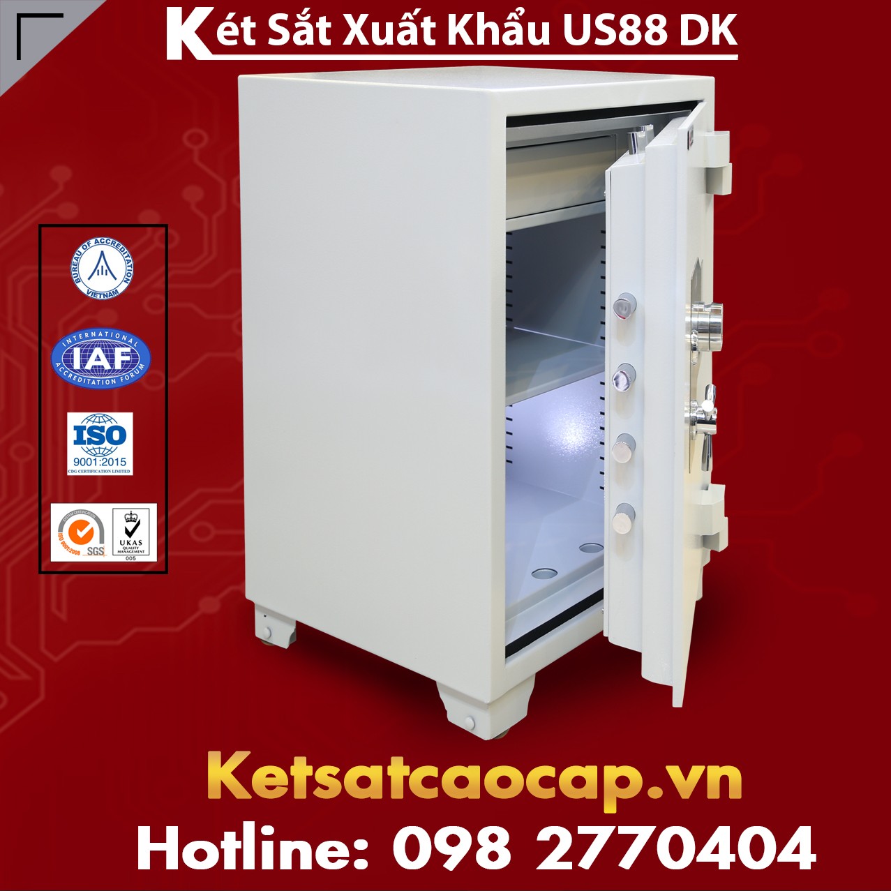 Két Sắt Xuất Khẩu US88 DK White Dòng Két Sắt Tiêu Chuẩn Xuất Khẩu Mỹ