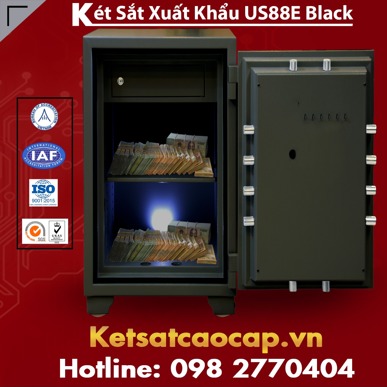 Két Sắt Xuất Khẩu US 88 E Black Giải Pháp Chống Trộm Hiệu Quả Cho GĐ