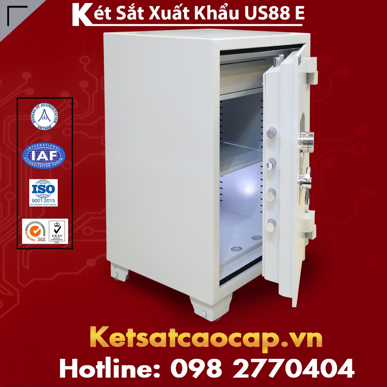 Két Sắt Xuất Khẩu US 88 E White Két Chống Trộm Tốt Nhất Cho Gia Đình