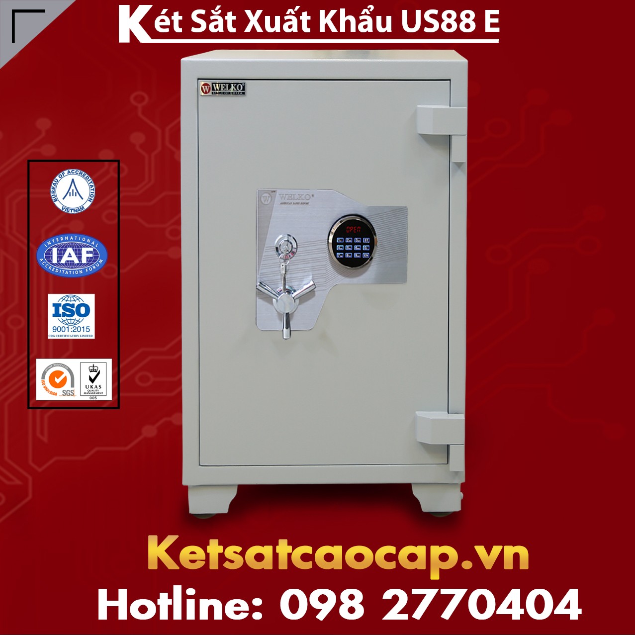 Két Sắt Xuất Khẩu US88 E White Giá Gốc Fire Resistant Safes