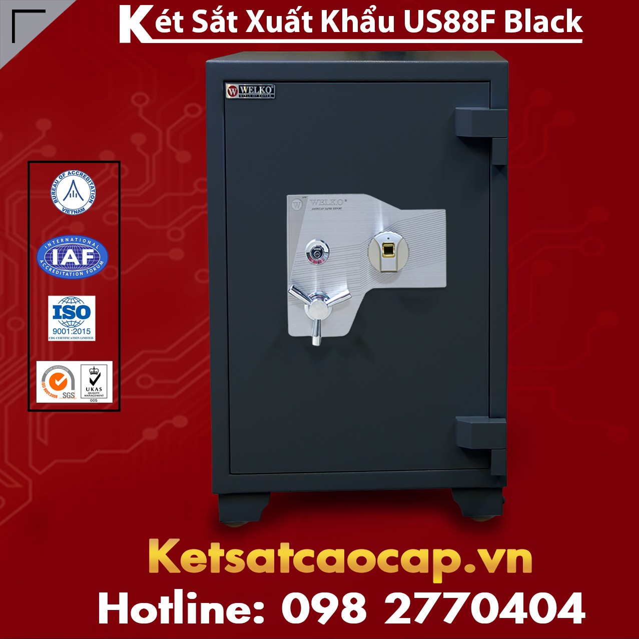 Két Sắt Xuất Khẩu US 88 F Black Thiết Kế Sang Trọng Cho Gia Đình Bạn