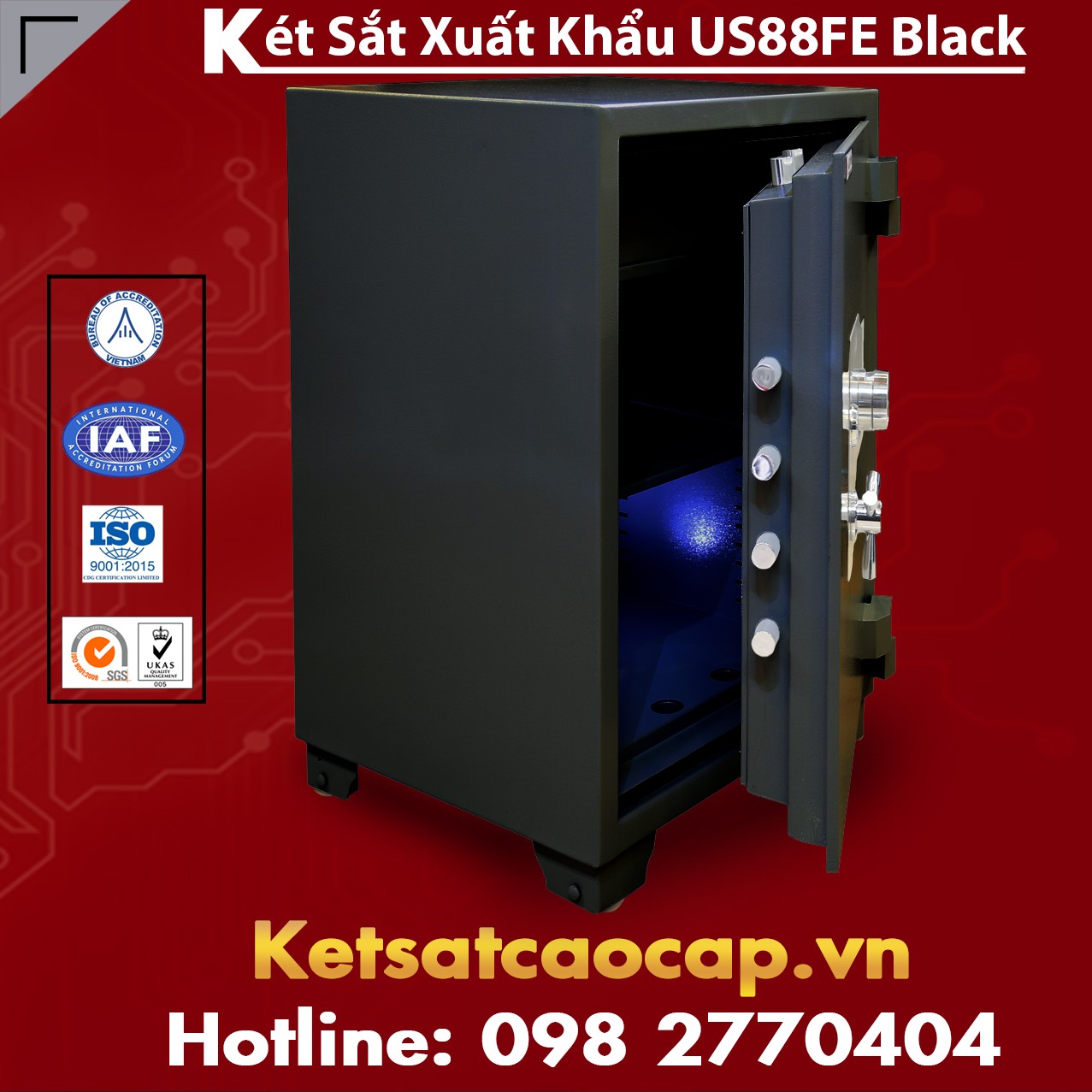 Két Sắt Xuất Khẩu US 88 FE Black Ưu Đãi Cực Lớn - Miễn Phí Giao Hàng